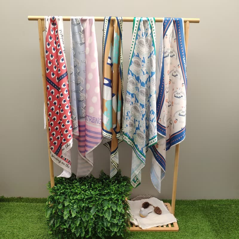 Sip of Joy Bible Inspired 100% silk scarf  喝一口喜樂  聖經真絲色丁90cm絲巾