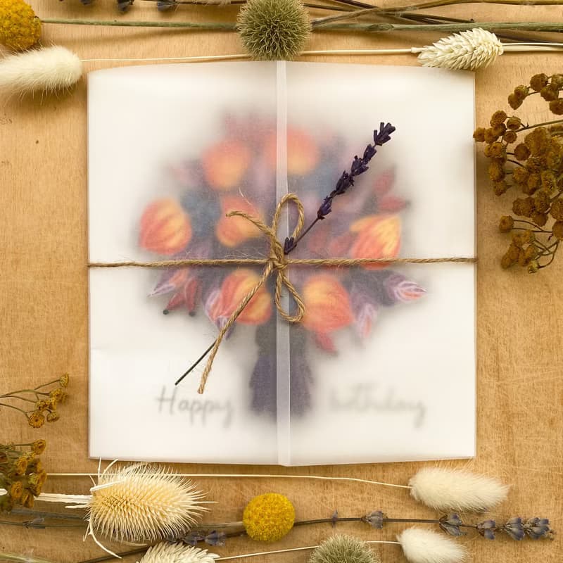 Quilling handmade card - Happy birthday. Autumn bouquet.