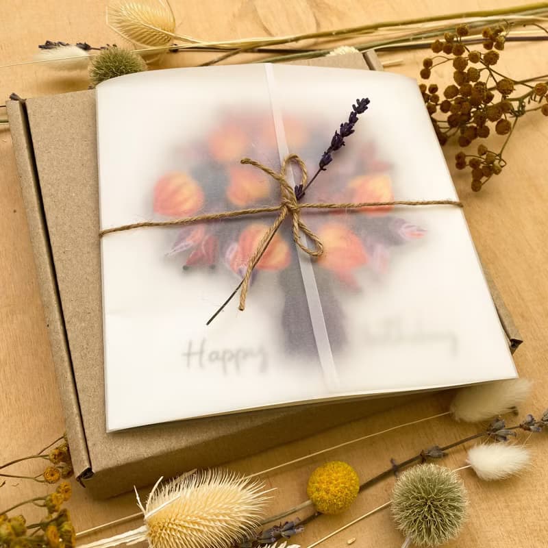 Quilling handmade card - Happy birthday. Autumn bouquet.