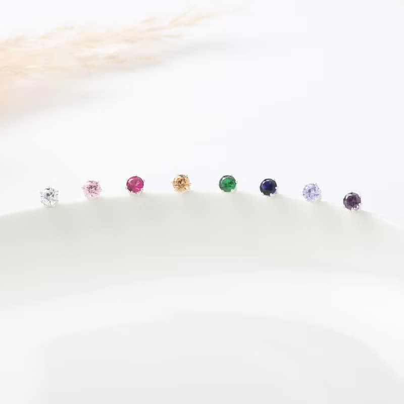 【Angel & Me】六爪 皇冠 5mm 瑞士 彩鑽 單鑽鋯石 s925純銀耳環