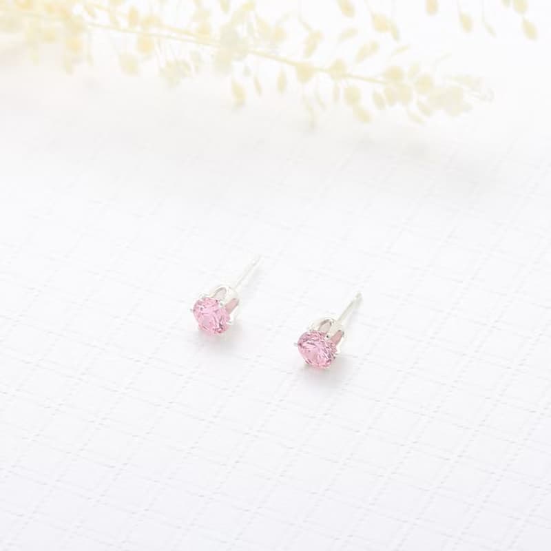 【Angel & Me】六爪 皇冠 5mm 瑞士 彩鑽 單鑽鋯石 s925純銀耳環