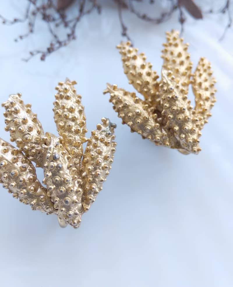 Vintage Jewelry 西洋古董飾品 SARAH COV Wind Flower 夾式耳環