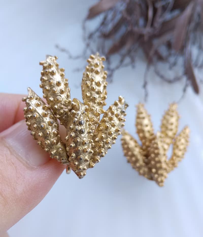 Vintage Jewelry 西洋古董飾品 SARAH COV Wind Flower 夾式耳環