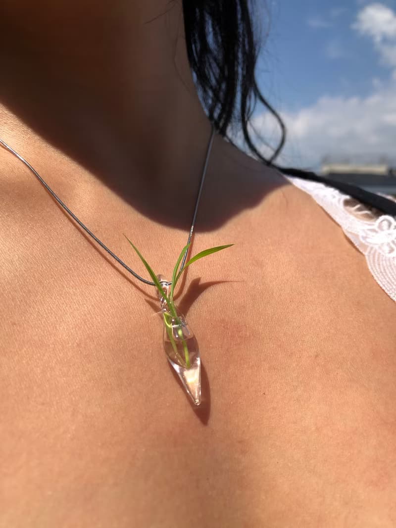 行走的花器 手工燒制原創設計mini玻璃花瓶項鏈可插花可裝香水