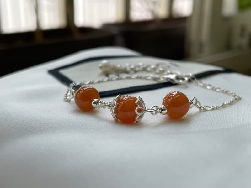 喜慶//天然翡翠A貨 紅翡 925銀 手鍊