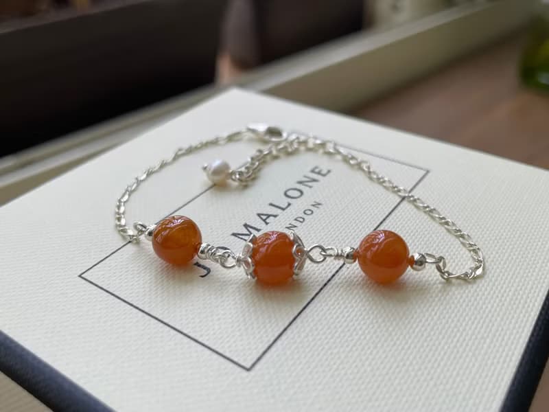 喜慶//天然翡翠A貨 紅翡 925銀 手鍊