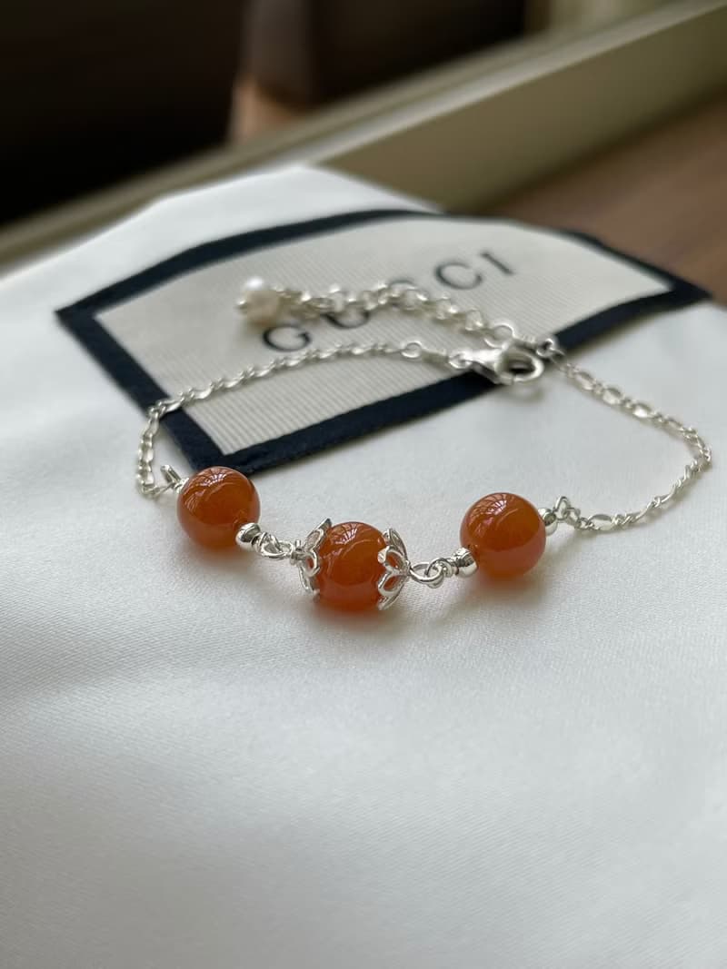 喜慶//天然翡翠A貨 紅翡 925銀 手鍊