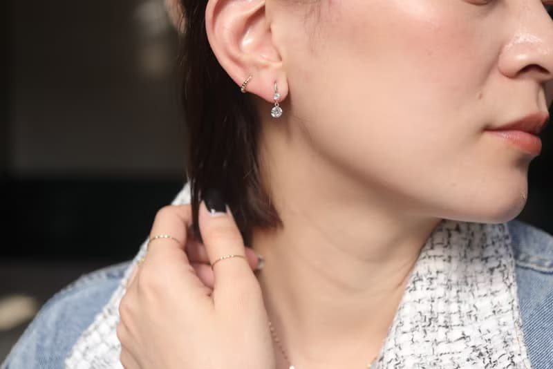 14K 金珠珠耳扣耳環 (單個 ) (內徑 7mm )