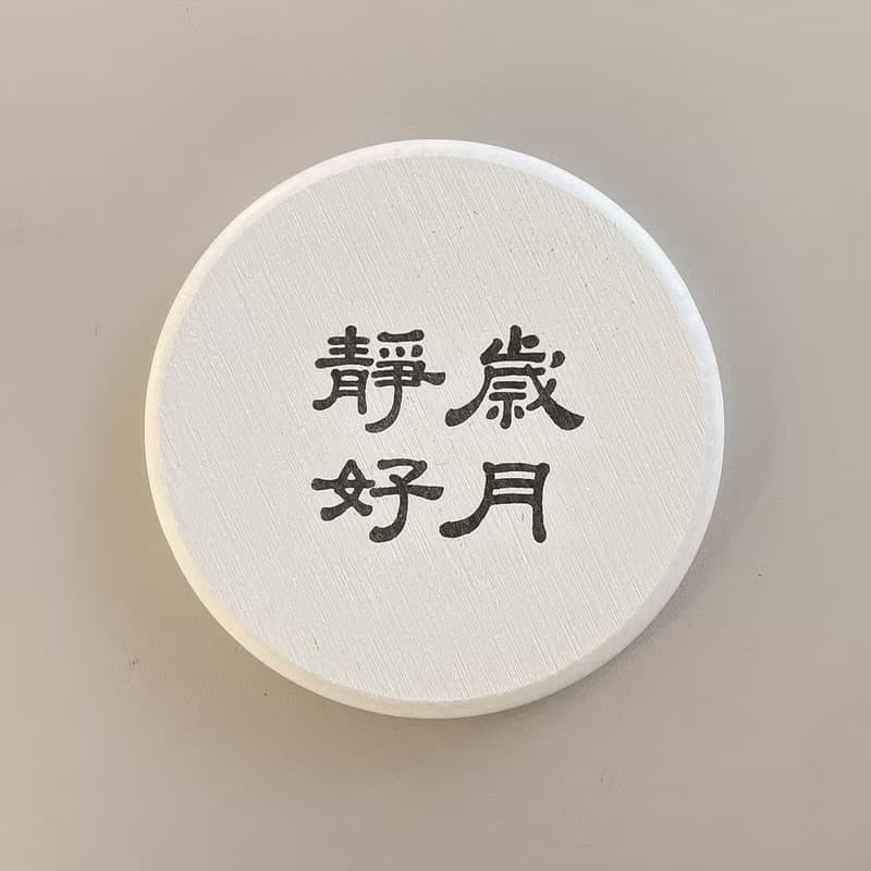 |歲月靜好| 書法 手寫字 胡桃木色畫框 複製畫 無框畫 入厝禮物