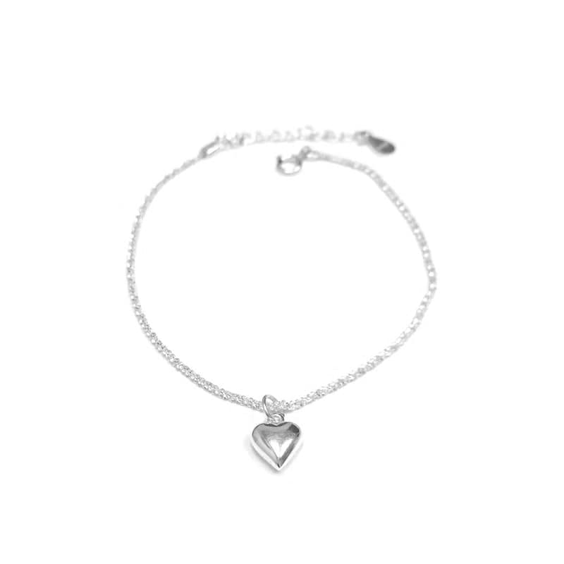 925純銀心形手鍊 純銀手繩 愛情手繩 姻緣手鍊 純銀手鍊 銀珠手鍊