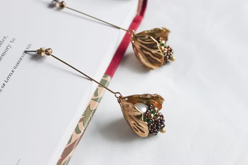 仲夏 編織耳環 黃銅 淡水珍珠 日本珠 禮物