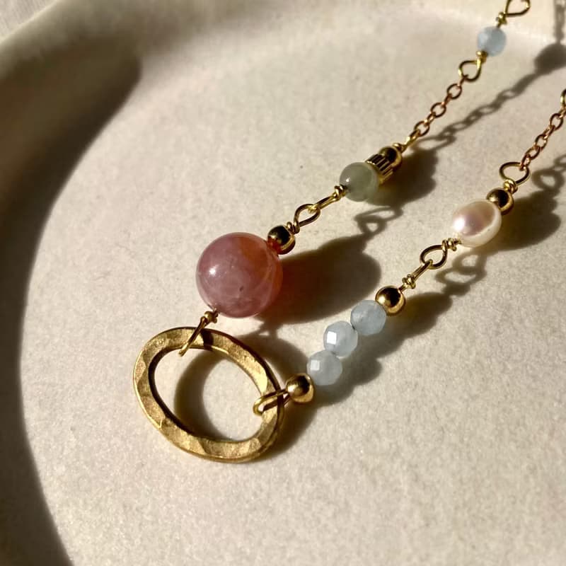 老林雜貨 | 糖果配色黃銅橢圓圈手鍊
