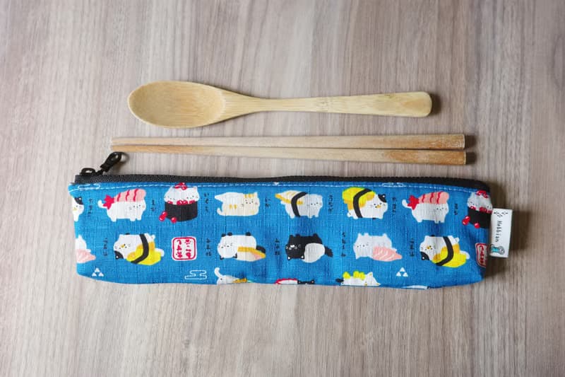 貓壽司 藍 - 餐具袋 環保餐具袋 | 海柏手作