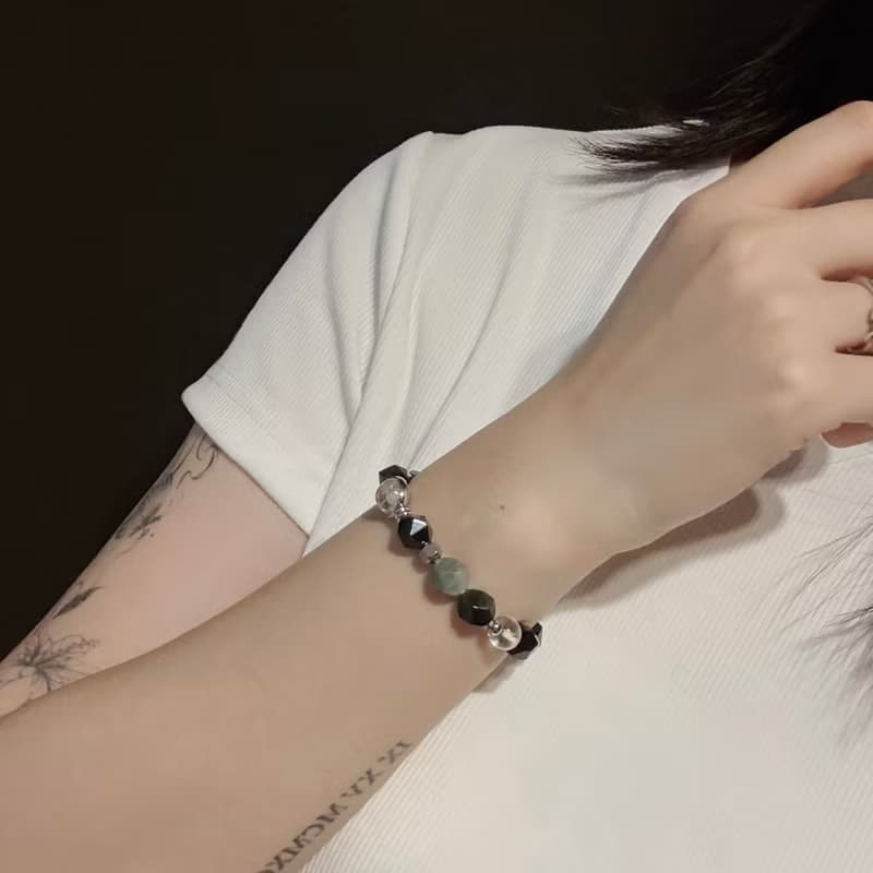 Mimis設計款 翠菱光影 胎毛水晶手鍊