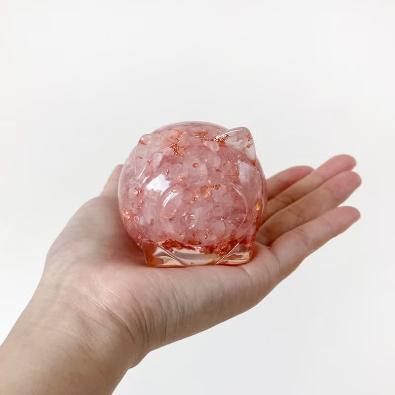 水晶 發財豬 L號 | 生日禮物 招財擺飾 | 黃水晶 粉水晶 黑曜石
