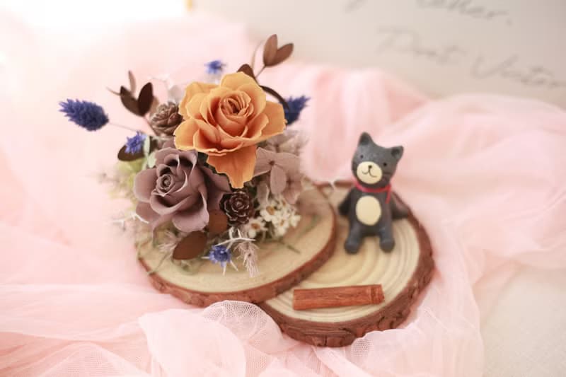 靜謐時光。永生花片座 擺飾 桌上擺設 送禮