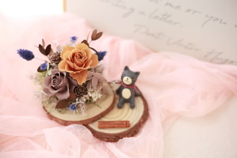 靜謐時光。永生花片座 擺飾 桌上擺設 送禮