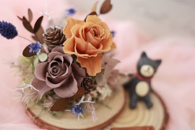 靜謐時光。永生花片座 擺飾 桌上擺設 送禮