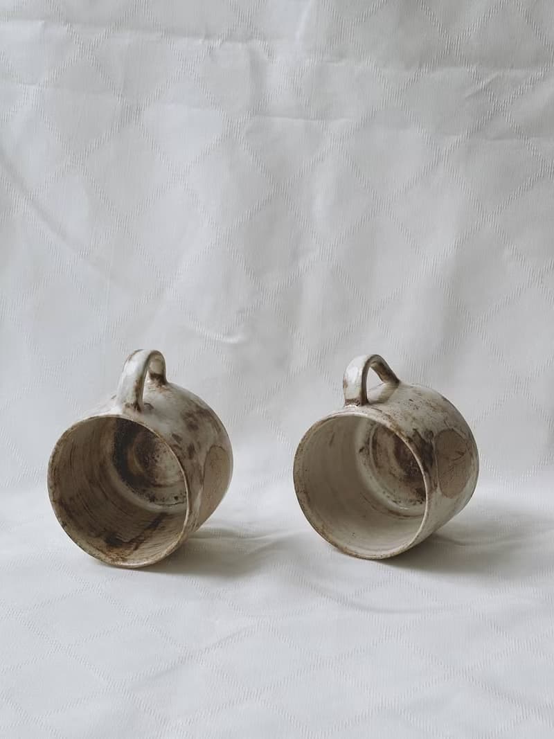 White Earthenware Botanical Mini Mug