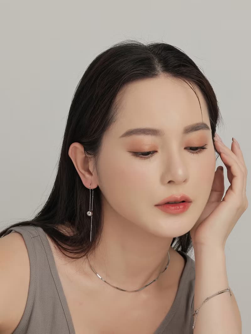 【SALE換季出清】光年之外。垂墜白鋼耳環