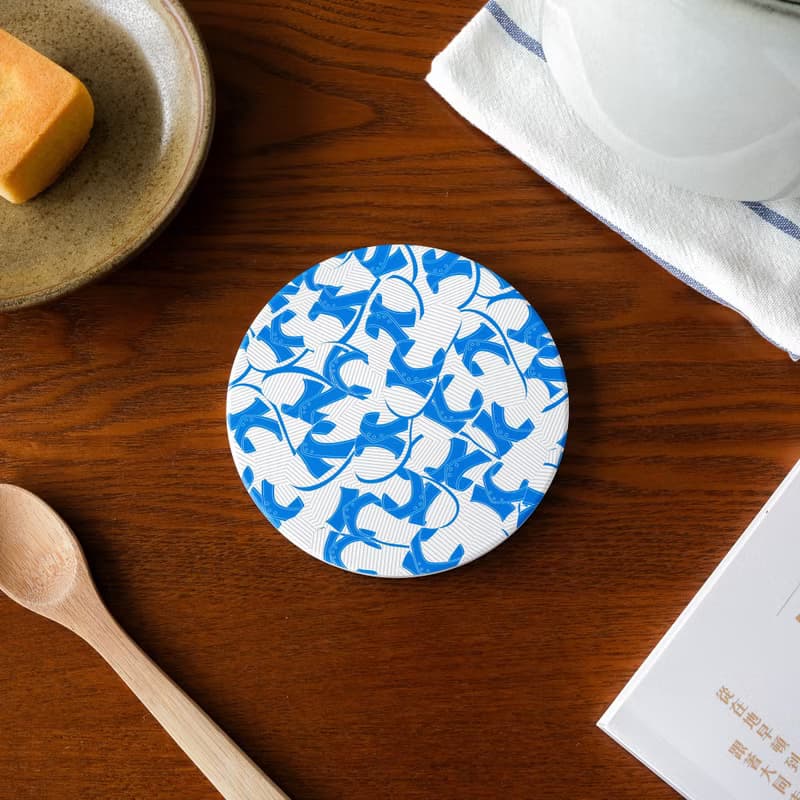 【錦源興】藍白拖陶瓷吸水杯墊 l 底部防滑 鶯歌陶瓷製 禮物 新居