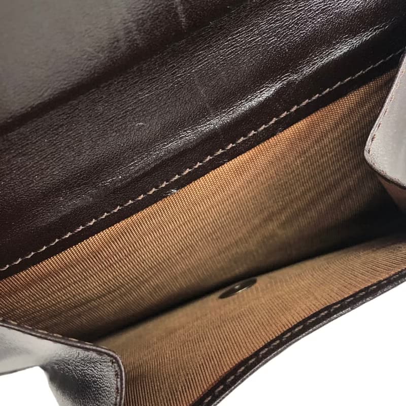 【 日本直送　名牌中古包 】FENDI フェンディ ズッカ ジャガード 二つ折り 財布 ブラウン vintage ヴィンテージ オールド 3jbzkz