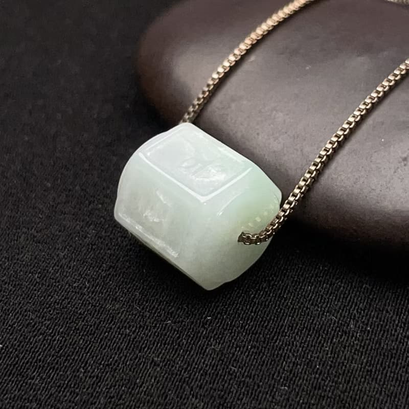 冰糯綠翡翠六角路路通項鍊 | 天然緬甸玉翡翠A貨