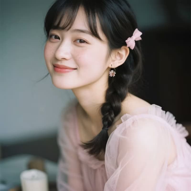 精緻上班族 絹花粉色櫻花不對稱浪漫文藝耳環