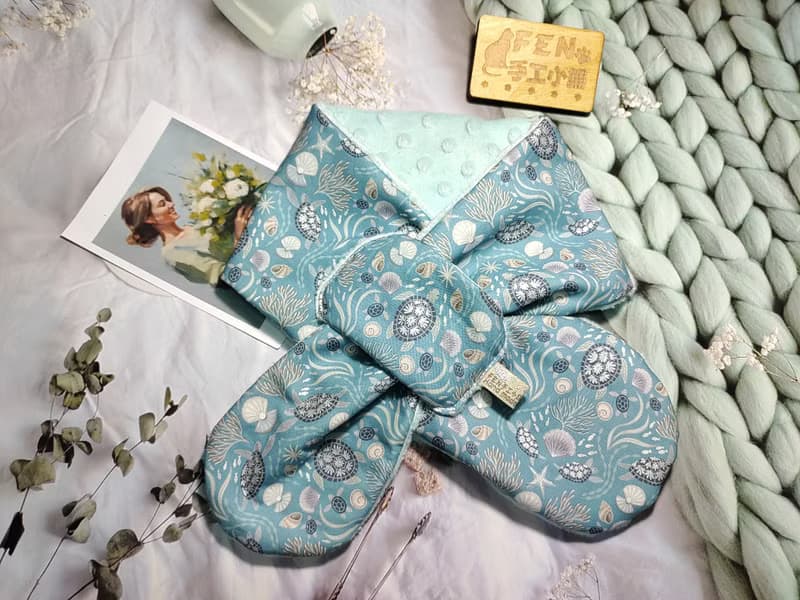 美國限量布燙銀蒂芬妮綠海洋海龜圍脖-不分年齡圍脖-短圍巾-脖圍