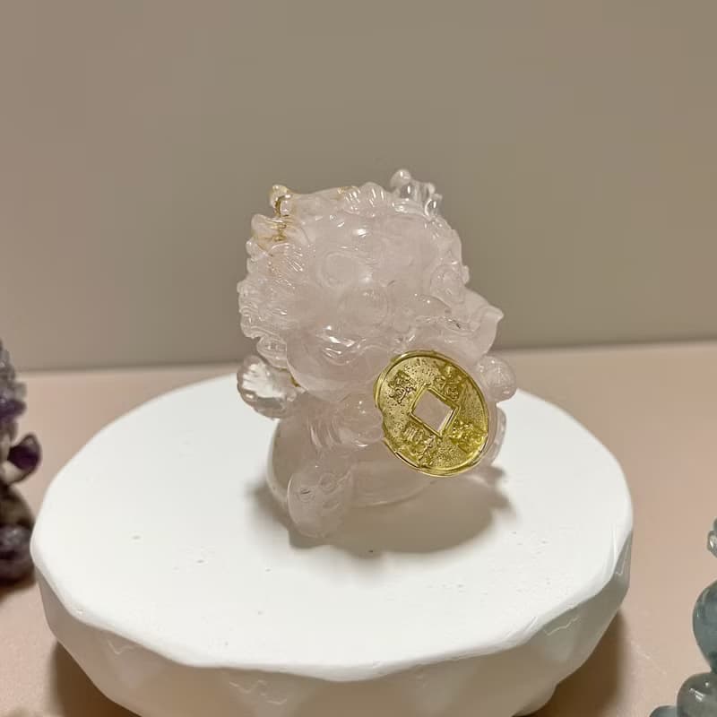 【手工製作】天然水晶咬錢貔貅/水晶擺飾