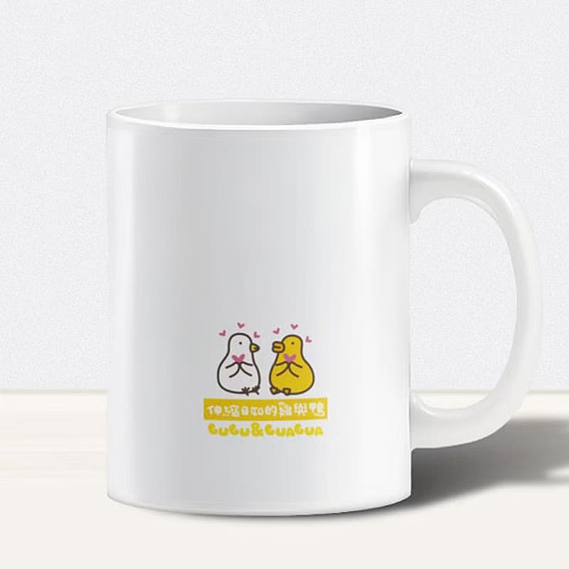 馬克杯陶瓷杯350ml 七款選 | LINE貼圖 伸縮自如的雞與鴨