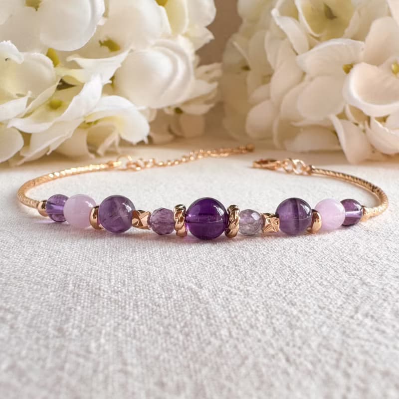 紫水晶 紫螢石 紫鋰輝 | 智慧 專注 情緒療癒 | 手鍊手環