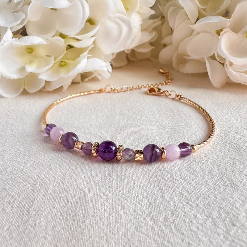 紫水晶 紫螢石 紫鋰輝 | 智慧 專注 情緒療癒 | 手鍊手環