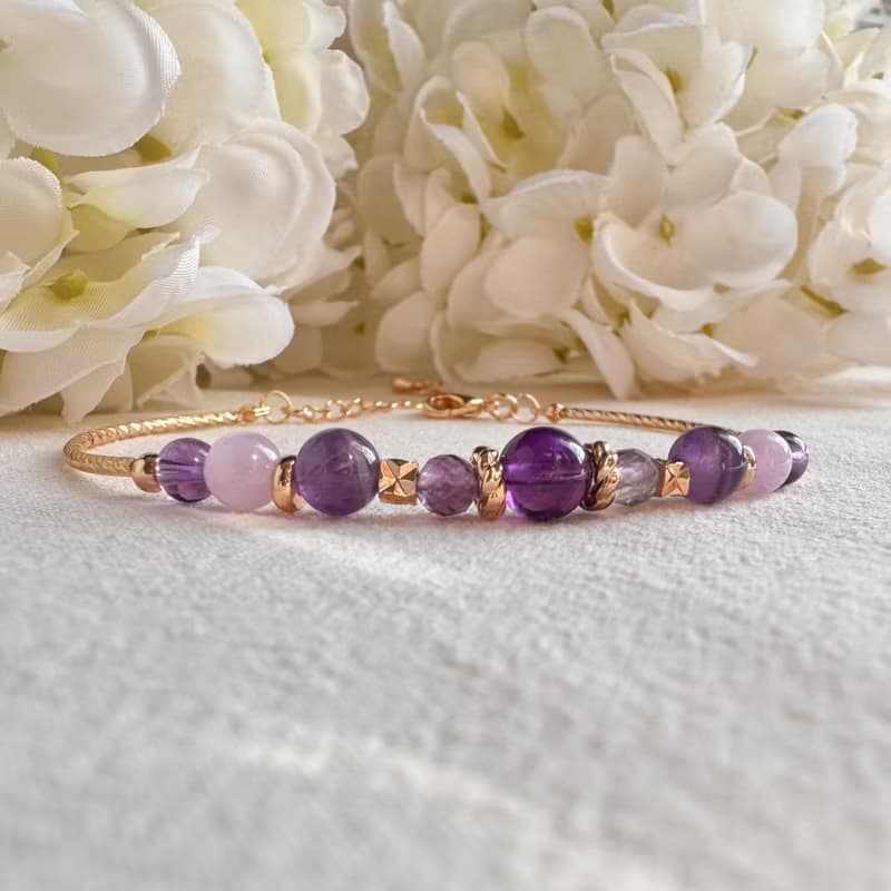 紫水晶 紫螢石 紫鋰輝 | 智慧 專注 情緒療癒 | 手鍊手環