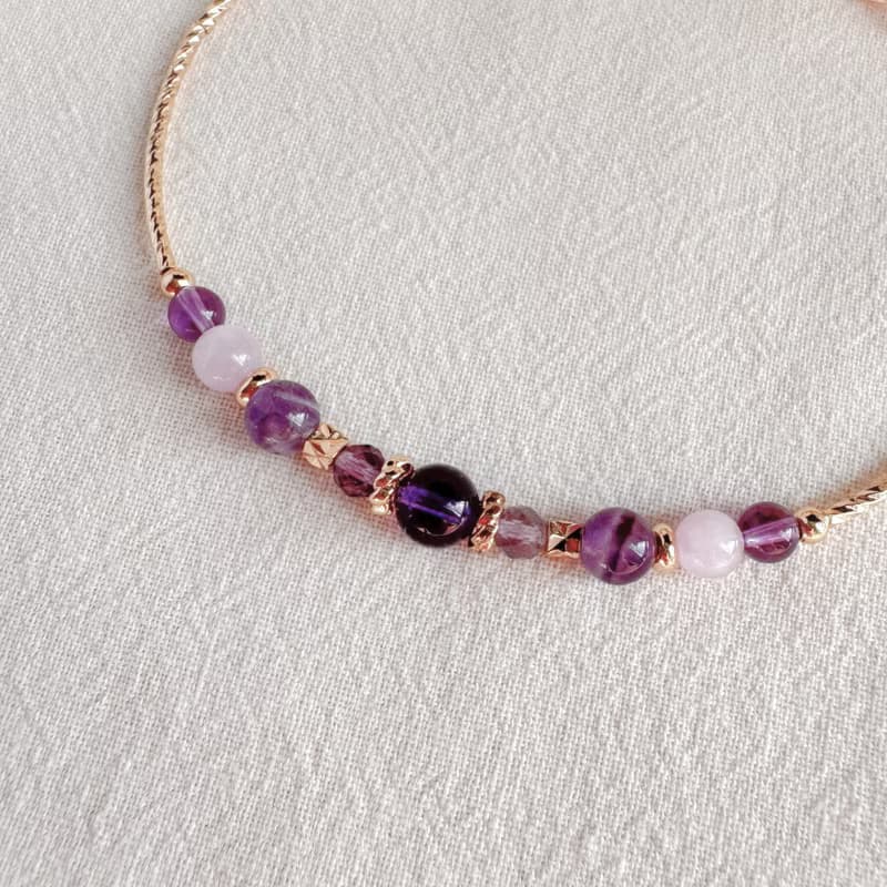 紫水晶 紫螢石 紫鋰輝 | 智慧 專注 情緒療癒 | 手鍊手環