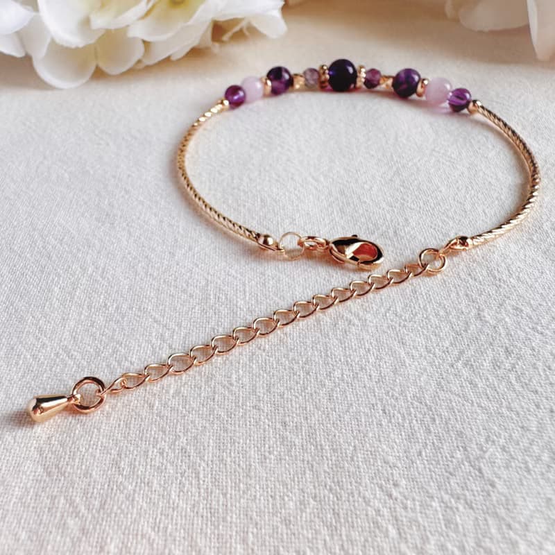 紫水晶 紫螢石 紫鋰輝 | 智慧 專注 情緒療癒 | 手鍊手環