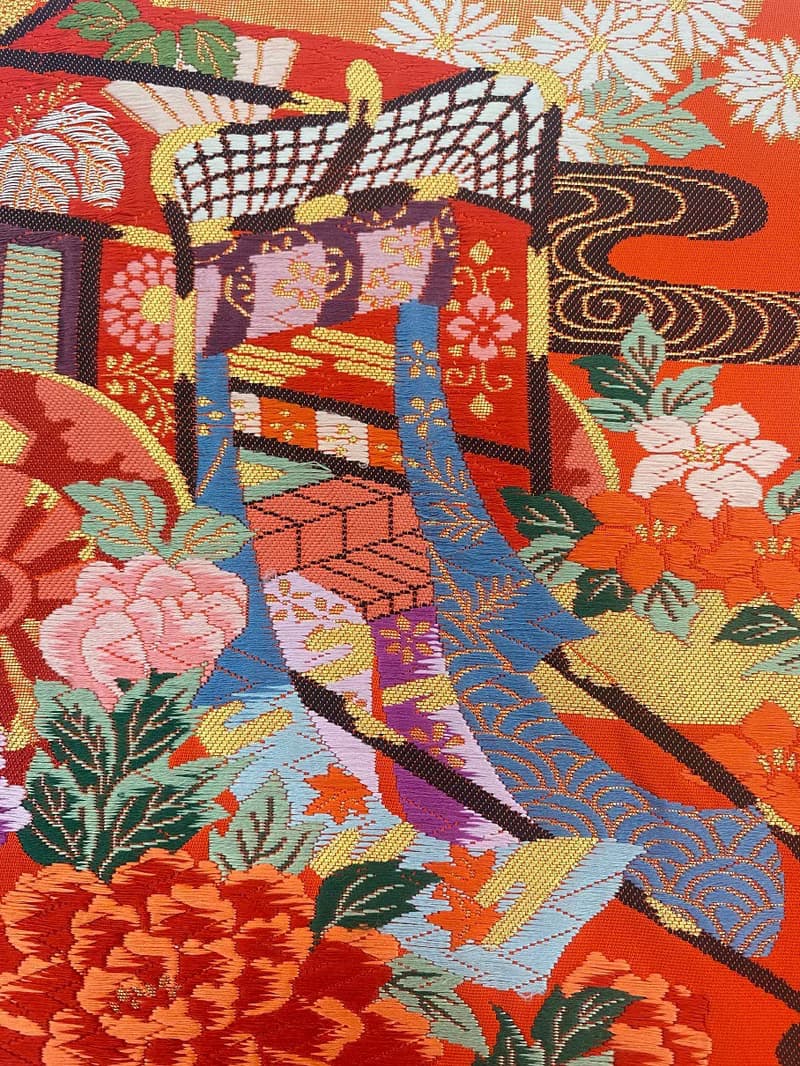 色打掛からつくるきものアート　vintage fabric 御所車 和モダン アートパネル 和風インテリア プレゼント お祝い 縁起物 額装インテリア　15