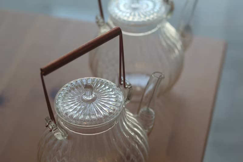 花瓣條紋玻璃茶壺 800ml