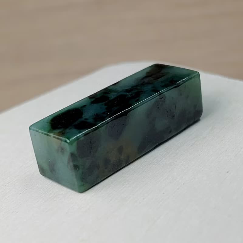 花青翡翠玉印章 | 天然緬甸玉A貨翡翠 | 送禮
