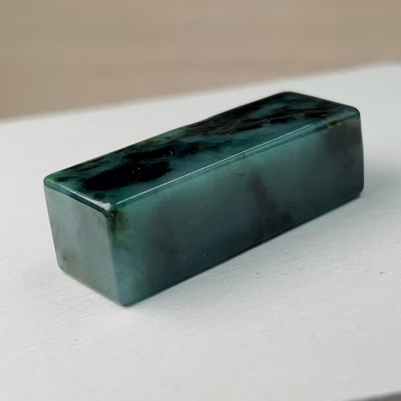 花青翡翠玉印章 | 天然緬甸玉A貨翡翠 | 送禮