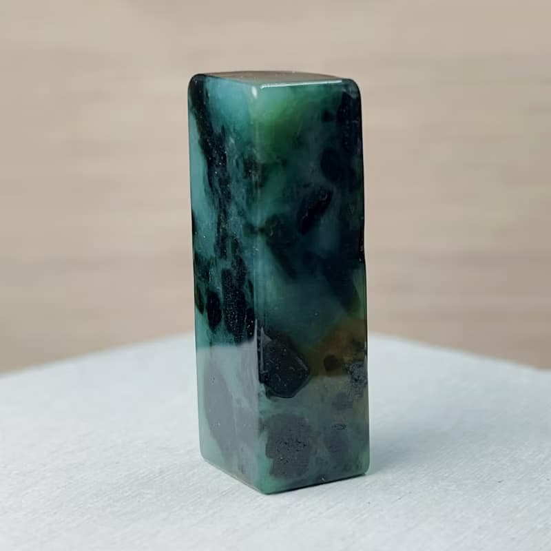 花青翡翠玉印章 | 天然緬甸玉A貨翡翠 | 送禮