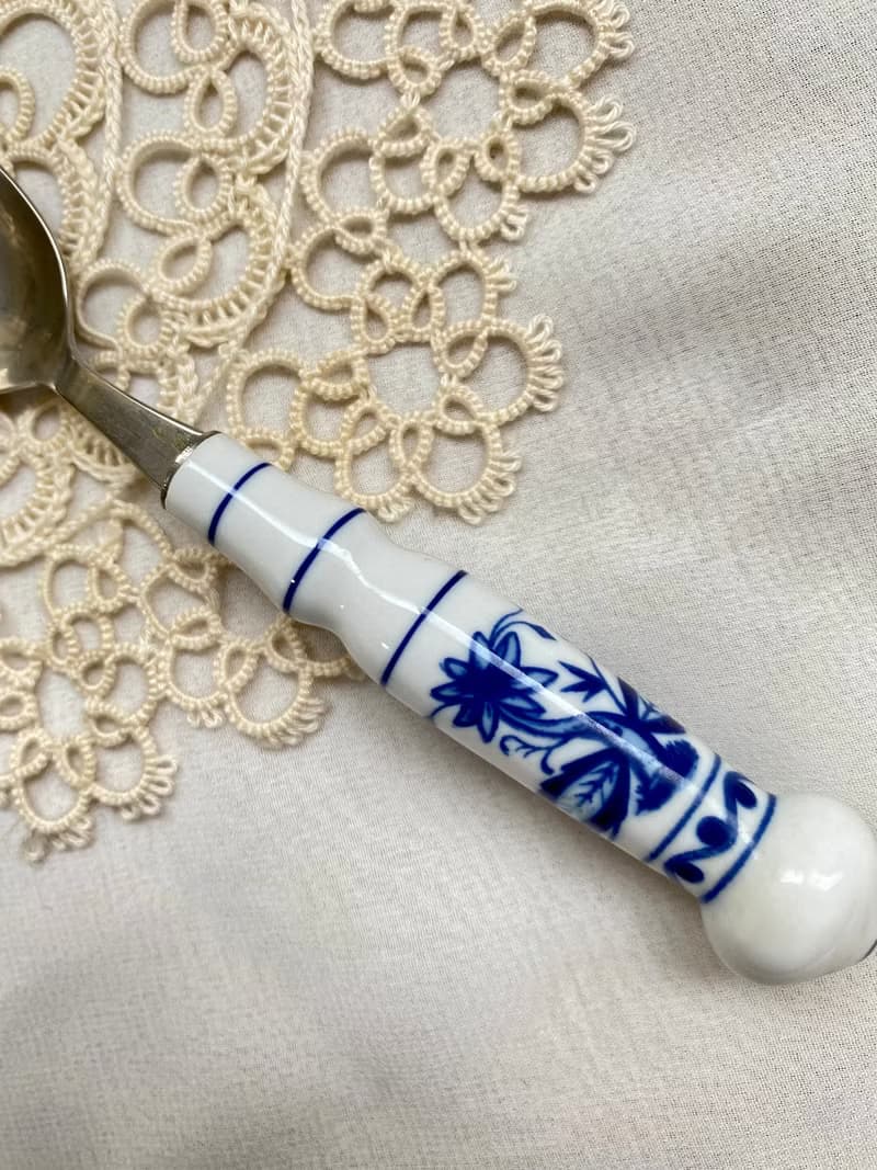 【好日戀物】德國DDR 洋蔥圖案陶瓷柄不銹鋼布丁匙餐具系列儀式感