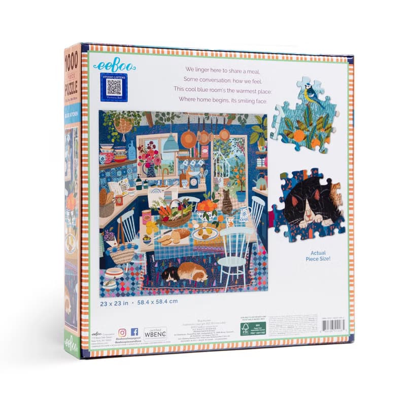 eeBoo 1000片拼圖- 藍色系廚房  Blue Kitchen 1000 Piece Puzzle