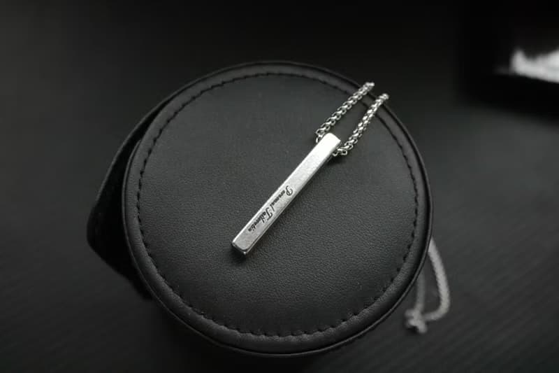银色小方块项链刻字个性化免费设计礼盒装