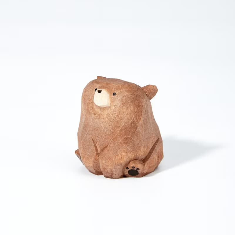 Tomo 棕色小熊木雕