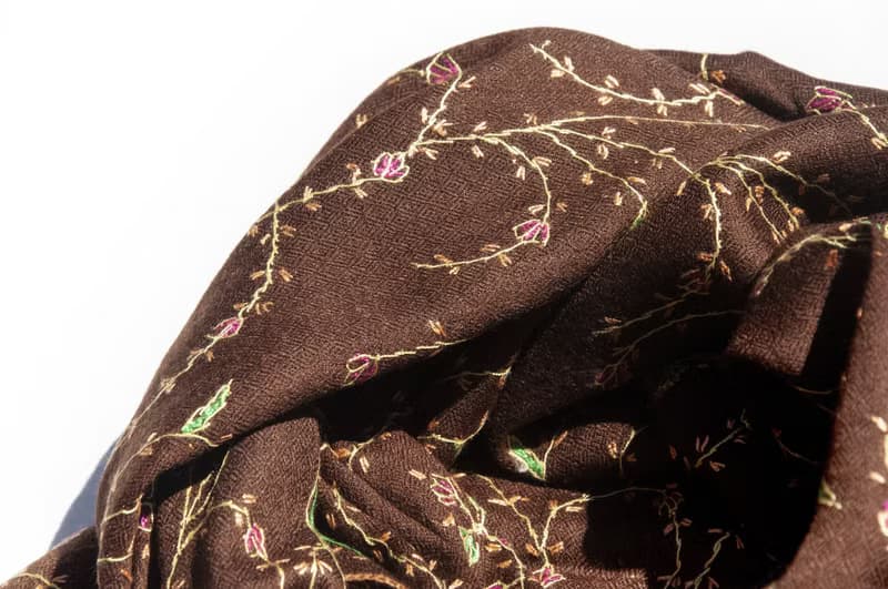 喀什米爾Cashmere/羊絨圍巾/純羊毛圍巾披巾/戒指絨披肩-刺繡花朵