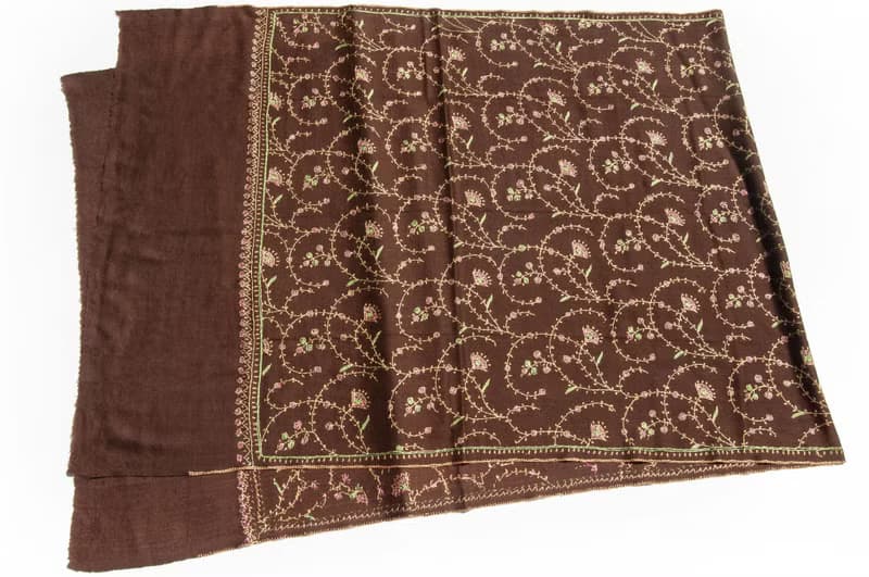 喀什米爾Cashmere/羊絨圍巾/純羊毛圍巾披巾/戒指絨披肩-刺繡花朵