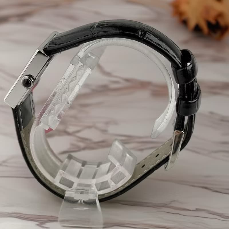 稀有中古Chanel Mademoiselle黑色石英古董錶 皮革帶 二手錶 女裝