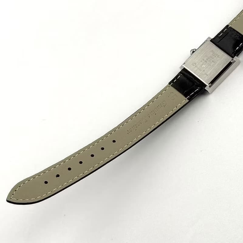 稀有中古Chanel Mademoiselle黑色石英古董錶 皮革帶 二手錶 女裝