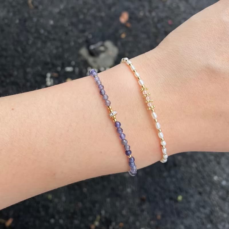 ITS-B131【設計款・堇青石】極品堇青石天然石水晶手鍊手環